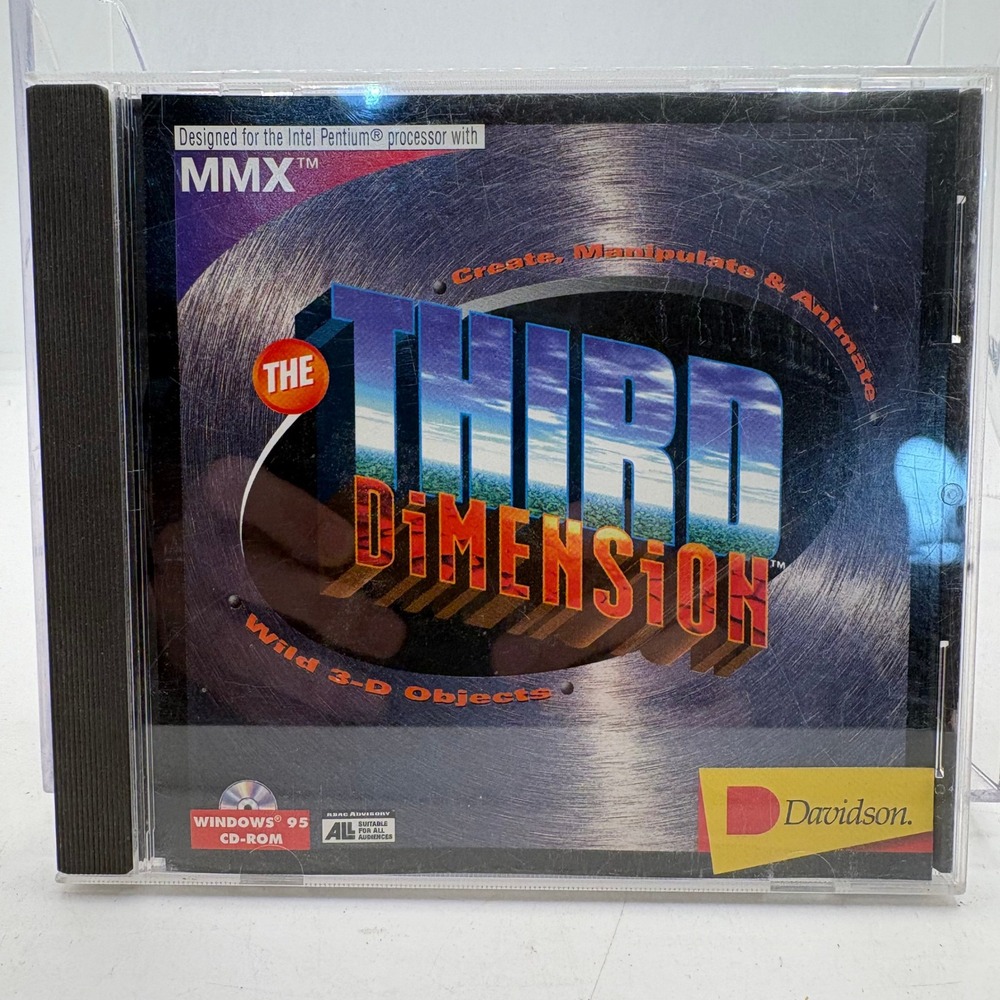 The Third Dimension Davidson Windows‎ 95 PC CD-ROM Retro 3D Modeling Software